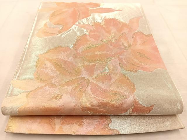 平和屋着物◎六通柄袋帯 カトレア 金銀糸 正絹 逸品 BAAU9172yc