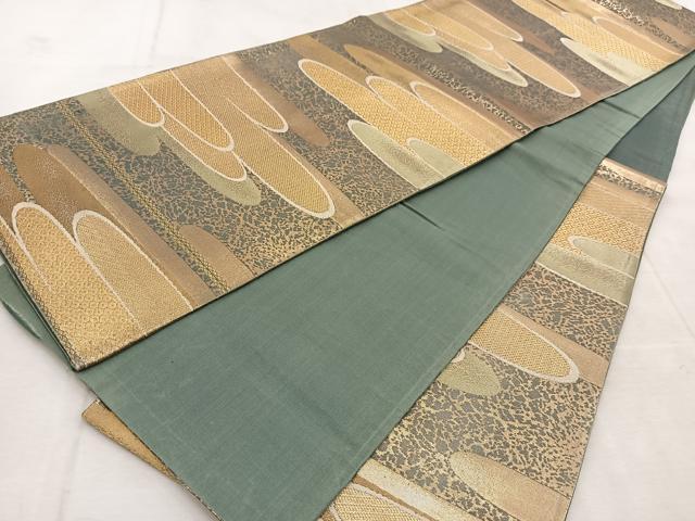 平和屋着物◎六通柄袋帯 エ霞文 金糸 正絹 逸品 BAAU9360yc