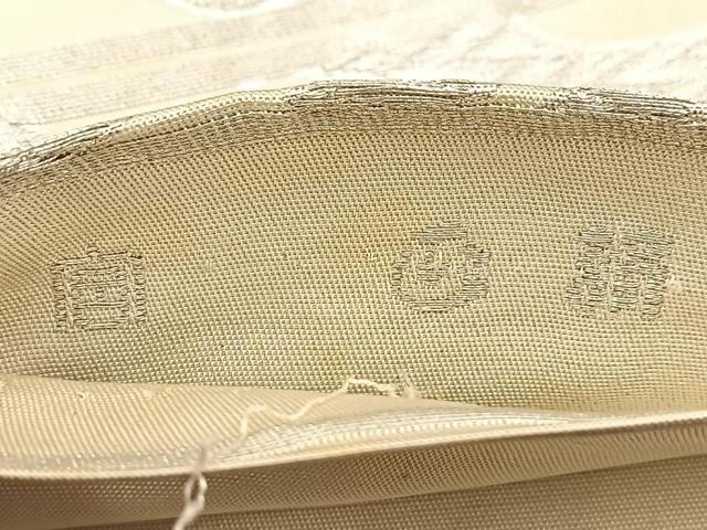 平和屋着物◎六通柄 本袋帯 唐草文 銀糸 正絹 逸品 BAAU9409yc