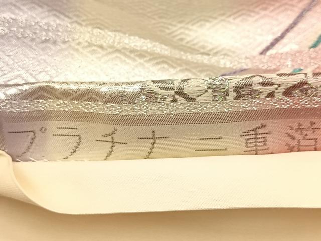 平和屋着物◎六通柄袋帯 孔雀羽文 プラチナ二重箔 正絹 逸品 BAAU9566yc