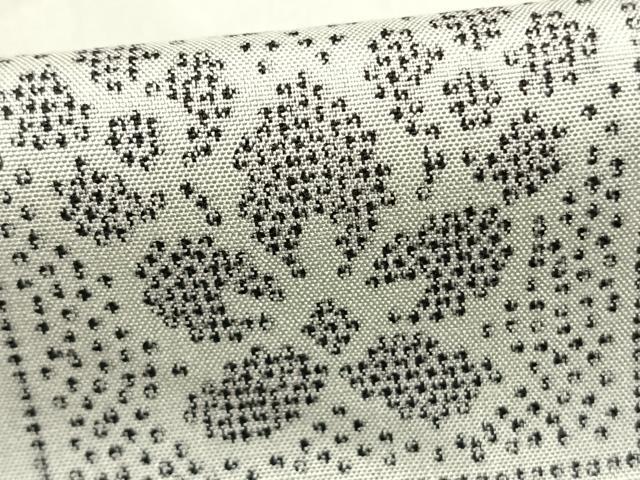 平和屋着物▽上質な紬 単衣 色紙花文 正絹 逸品 AABB2217fy