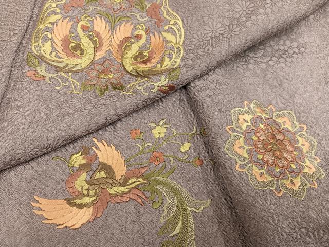 平和屋着物●訪問着 刺繍 鳳凰花文 正絹 逸品 AABB4386ph