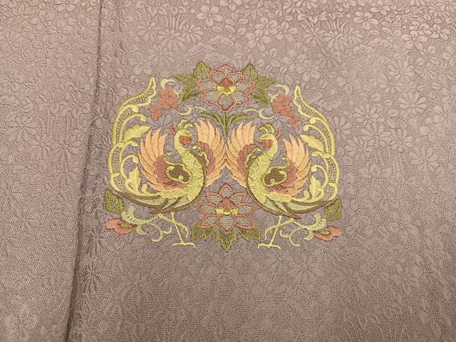 平和屋着物●訪問着 刺繍 鳳凰花文 正絹 逸品 AABB4386ph
