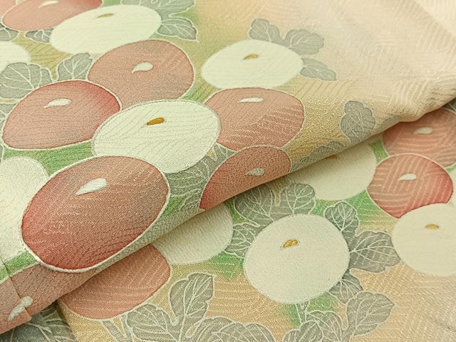 平和屋着物▽訪問着 単衣 刺繍 草花文 暈し染め 正絹 逸品 AABB4513jh