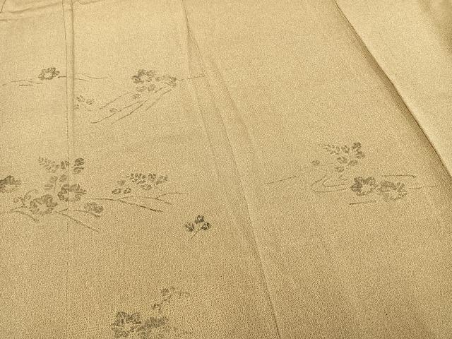 平和屋着物▽訪問着 単衣 手描き 枝花文 鬼しぼ縮緬 正絹 逸品 AABB2233fy