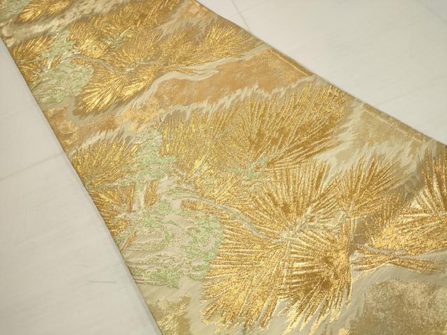平和屋着物◎六通柄袋帯 松 金糸 正絹 逸品 AABB4562wj