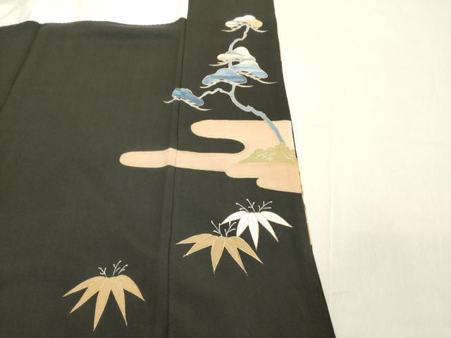 平和屋着物■豪華黒留袖 刺繍 浜松文 金彩 正絹 逸品 DAAX5412cd
