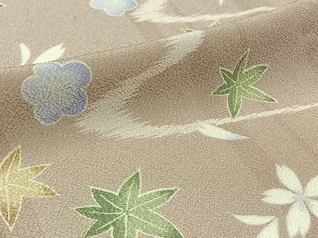平和屋着物▽小紋 単衣 流水舞花文 洗える着物 AABB5232jh