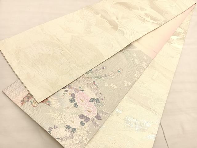 平和屋着物◎両面 六通柄袋帯 唐織 鳳凰花文 金銀糸 正絹 逸品 BAAV3691hv