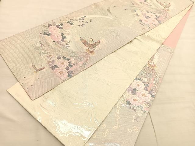 平和屋着物◎両面 六通柄袋帯 唐織 鳳凰花文 金銀糸 正絹 逸品 BAAV3691hv