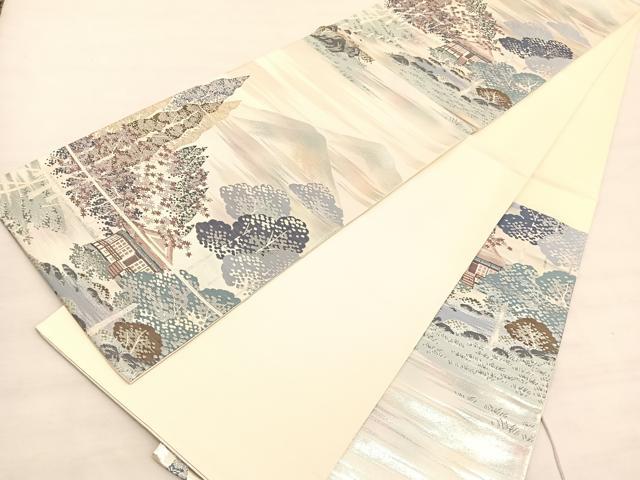 平和屋着物◎六通柄袋帯 名勝百景 大原三千院 金銀糸 正絹 逸品 BAAV3826hv
