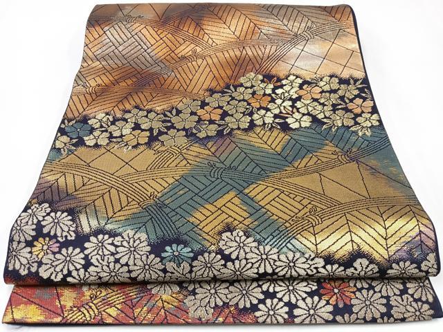 平和屋着物◎六通柄袋帯 籬花文 引箔 正絹 逸品 CAAX9805xe