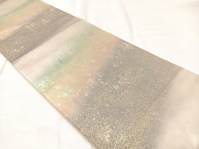 平和屋着物◎六通柄袋帯 霞文 金彩 引箔 正絹 逸品 CAAX9829xe