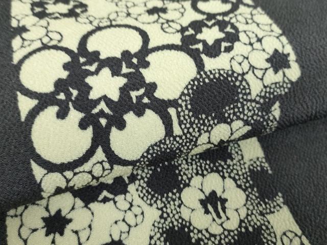 平和屋着物●九寸名古屋帯 作家物 伊勢型染 舞梅 鬼しぼ縮緬 正絹 逸品 未使用 DAAX4770ps