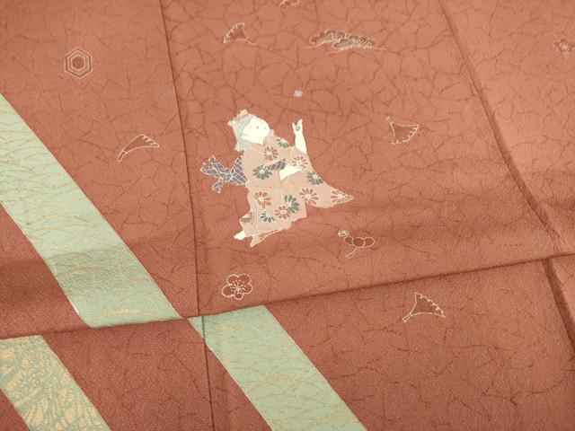 平和屋着物●友禅作家の巨匠 浅井青仁 訪問着 童子 金彩 正絹 逸品 AABB4409ck