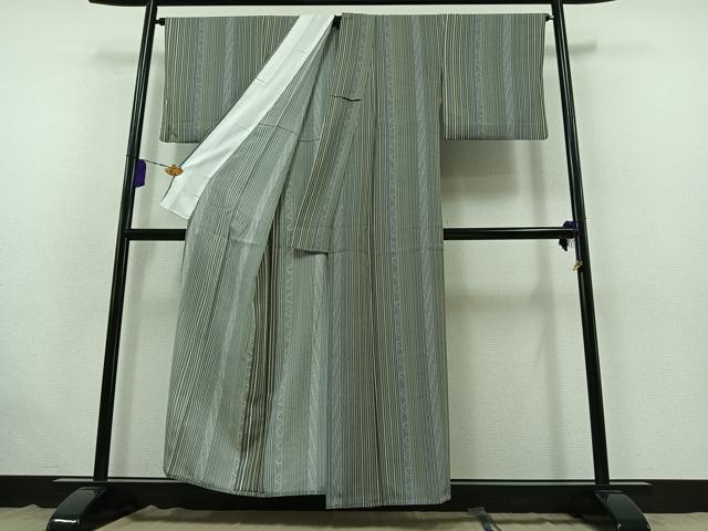 平和屋着物▽上質な小紋 単衣 花間道 正絹 逸品 AABB6232jh