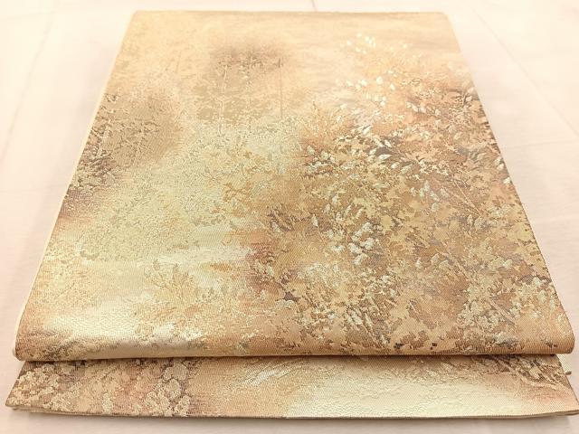 平和屋着物◎六通柄袋帯 高原乃径 金糸 正絹 逸品 BAAU9688yc