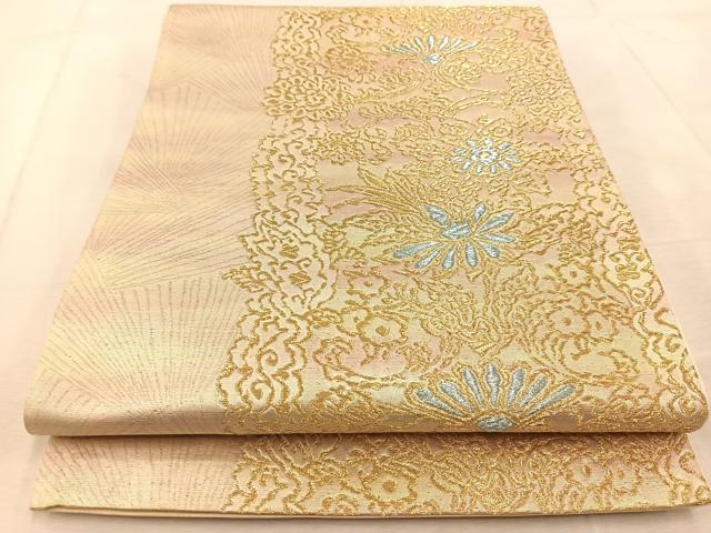 平和屋着物◎六通柄袋帯 更紗 金銀糸 引箔 三越扱い 正絹 逸品 BAAU9700yc