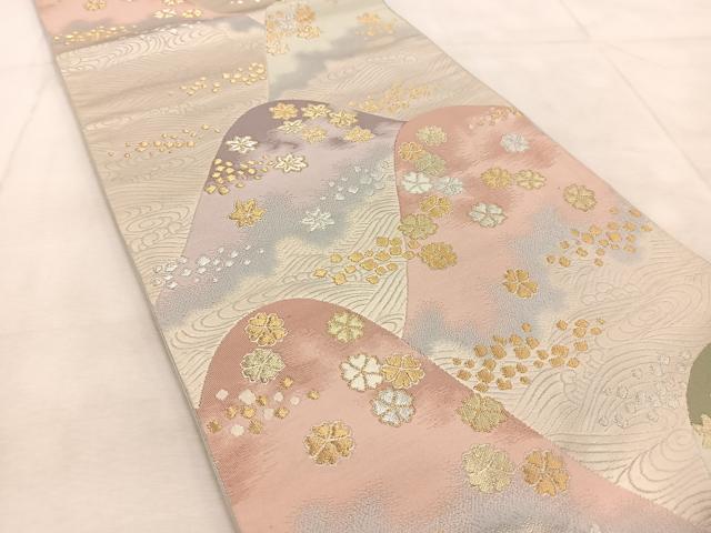 平和屋着物◎六通柄袋帯 歌仙 金銀糸 正絹 逸品 BAAU9731yc