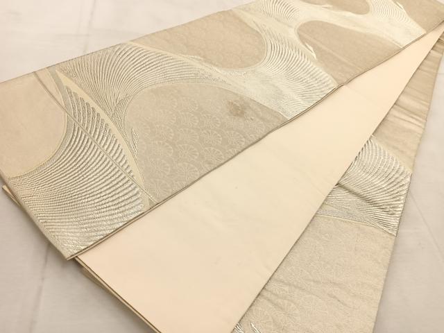 平和屋着物◎六通柄袋帯 花鳥文 金糸 正絹 逸品 BAAU9759yc