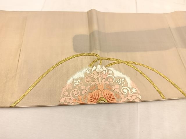 平和屋着物◎太鼓柄袋帯 総刺繍 鏡裏文 金糸 正絹 逸品 BAAU9900yc