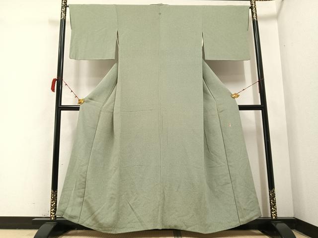 平和屋着物●小林文次郎 小紋 霞文 鬼しぼ縮緬 正絹 逸品 AABB7278ph
