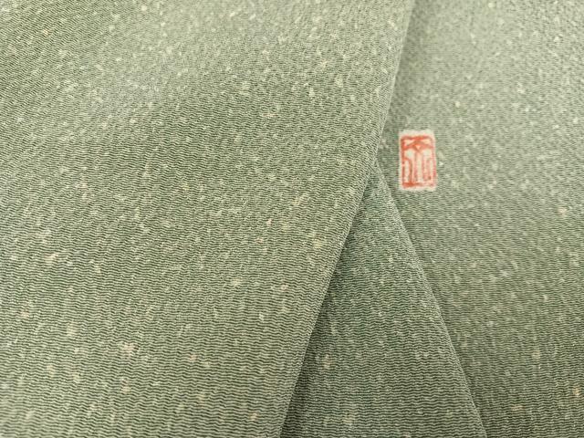 平和屋着物●小林文次郎 小紋 霞文 鬼しぼ縮緬 正絹 逸品 AABB7278ph