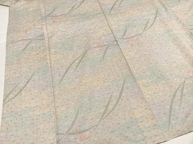 平和屋着物●本場大島紬 白大島 カタス9マルキ 草花文 正絹 逸品 AABB8169ph