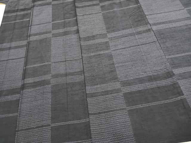 平和屋着物▽上質な紬 単衣 80亀甲 抽象文様 正絹 逸品 AABB2307fy