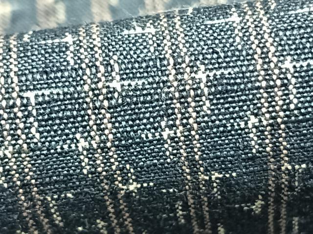 平和屋着物▽上質な紬 単衣 十字絣 縞 正絹 逸品 AABB2320fy