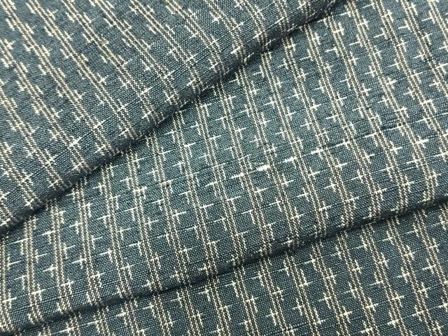 平和屋着物▽上質な紬 単衣 十字絣 縞 正絹 逸品 AABB2320fy