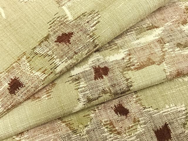 平和屋着物▽上質な紬 単衣 枝花文 正絹 逸品 AABB2339fy