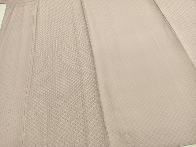 平和屋着物▽上質な小紋 単衣 お召地 菱文 正絹 逸品 AABB2336fy