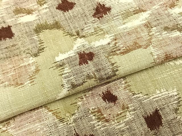 平和屋着物▽上質な紬 単衣 枝花文 正絹 逸品 AABB2339fy