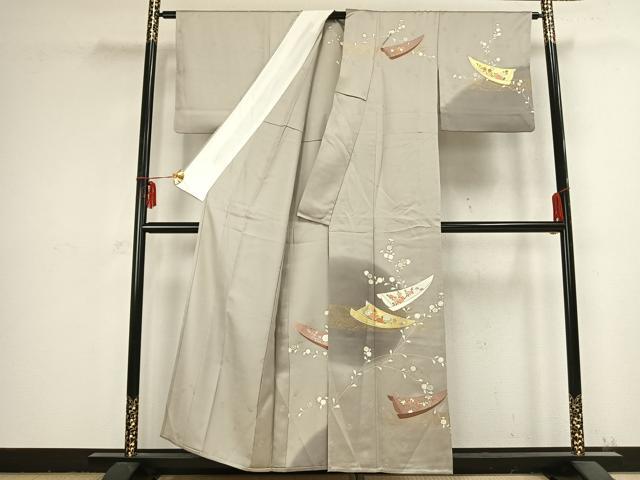 平和屋着物▽訪問着 単衣 花舟文 金彩 正絹 逸品 AABB2372fy