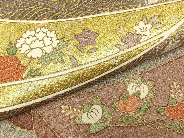 平和屋着物▽訪問着 単衣 花舟文 金彩 正絹 逸品 AABB2372fy