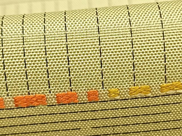 平和屋着物▽上質な紬 単衣 刺繍 抽象文様 正絹 逸品 AABB2382fy