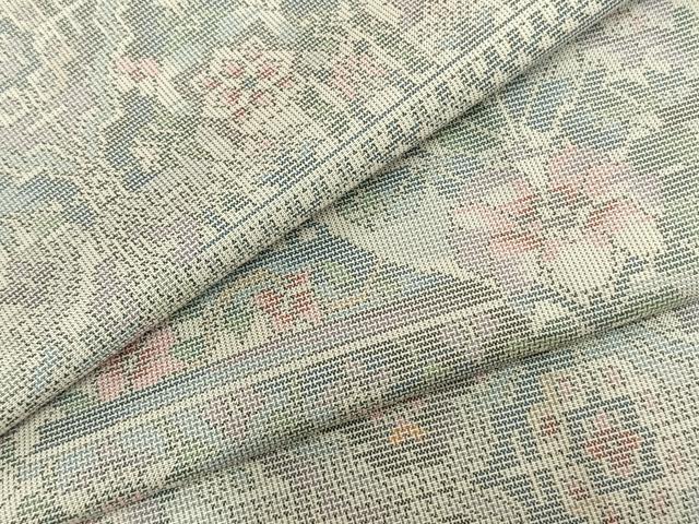 平和屋着物▽本場大島紬 単衣 吉祥花文 正絹 逸品 AABB2383fy