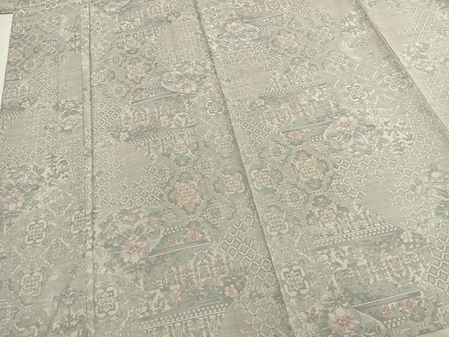 平和屋着物▽本場大島紬 単衣 吉祥花文 正絹 逸品 AABB2383fy