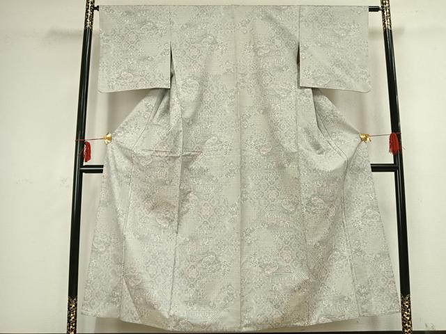 平和屋着物▽本場大島紬 単衣 吉祥花文 正絹 逸品 AABB2383fy