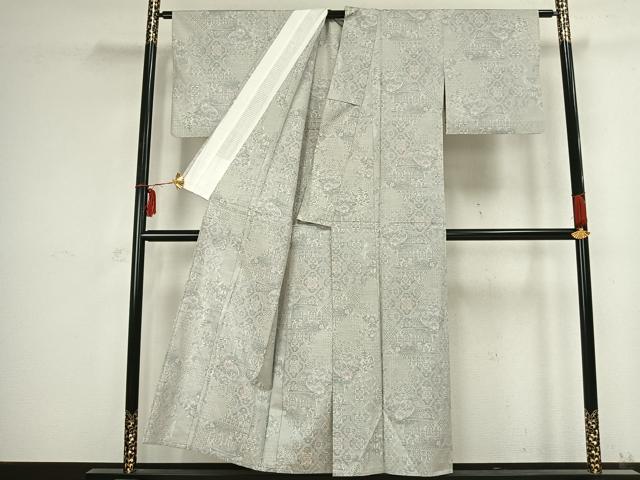 平和屋着物▽本場大島紬 単衣 吉祥花文 正絹 逸品 AABB2383fy