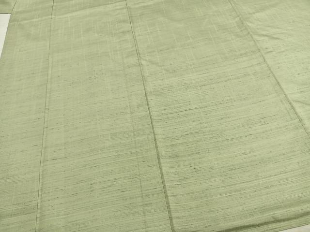 平和屋着物▽紅花紬 米沢 単衣 霞文 反端付き 正絹 逸品 AABB2395fy