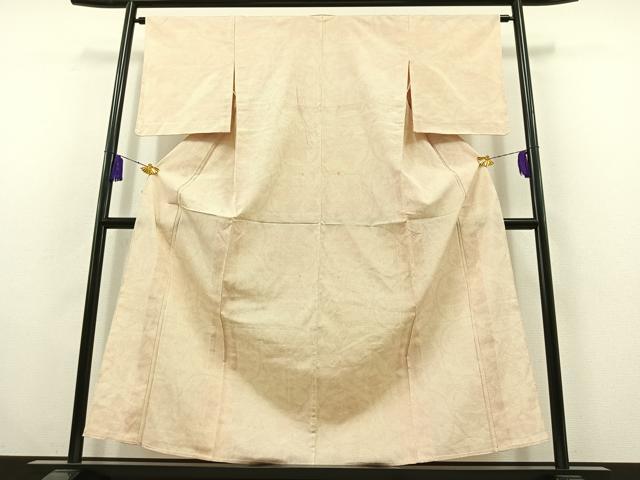 平和屋着物▽本塩沢 単衣 110亀甲 舞葉文 正絹 逸品 AABC0706jh
