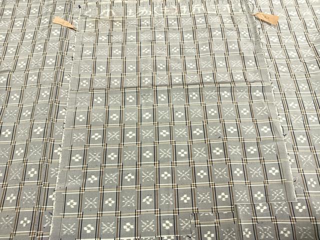 平和屋着物▽本場琉球絣 単衣 反端付き 正絹 逸品 AABC0261fy