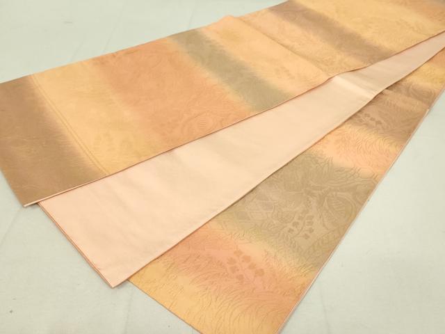 平和屋着物◎全通柄袋帯 ふくれ織 藤花房 金彩 暈し染め 正絹 逸品 DAAX7237qp