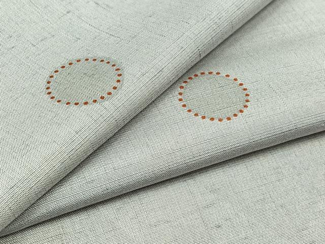 平和屋着物▽上質な紬 単衣 丸文 正絹 逸品 AABC1710jh