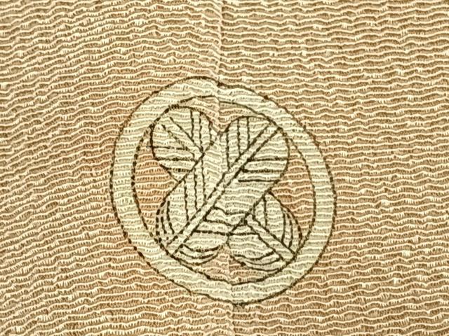 平和屋着物▽上質な色無地 単衣 蜂蜜色 鬼しぼ縮緬 正絹 逸品 AABC0367fy