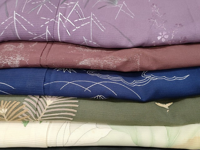 平和屋本店■夏物 訪問着 絽 紗 まとめて20点 鷺 花柄 ろうけつ染め 手描き 銀彩 着用可能多数 全て正絹 se3717