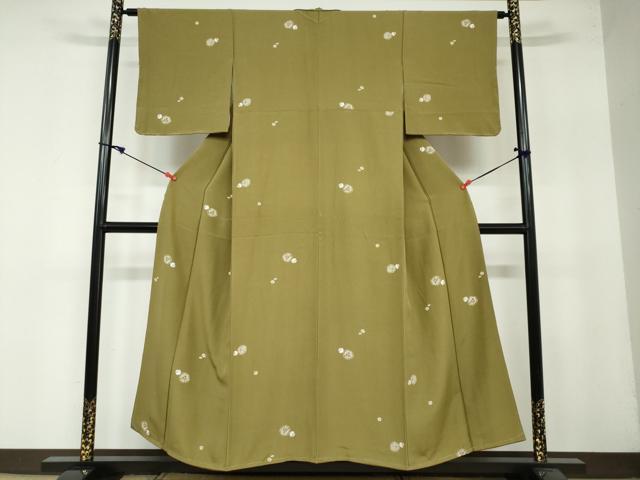 平和屋着物●上質な小紋 鹿の子舞花丸文 正絹 逸品 未使用 DAAY5123ud