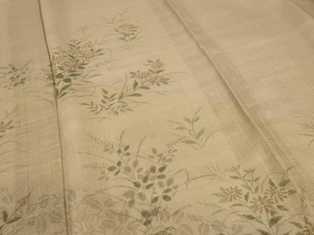 平和屋着物*夏物 訪問着 紗 紬地 草花文 金彩 正絹 逸品 AABC1812jd
